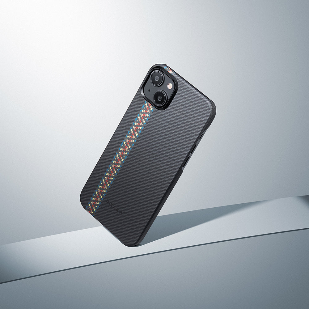 Pitaka Tactile Woven Orchestra Serisi iPhone 15 Plus M-safe Şarj Özellikli 600D Aramid Fiber Rhapsody Kılıf