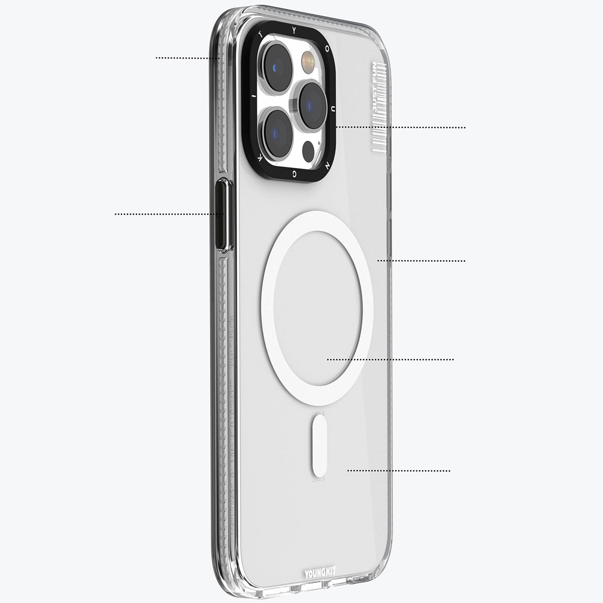 YoungKit Crystal Color Serisi iPhone 15 Plus Magsafe Şarj Özellikli Telefon Kılıfı