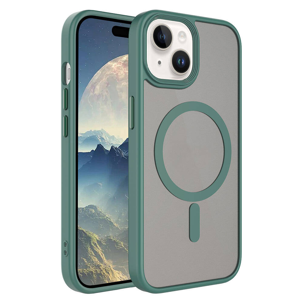 Cepax Matte Magsafe iPhone 15 Plus Mat Arka Yüzey Kablosuz Şarj Özellikli Telefon Kılıfı - 1