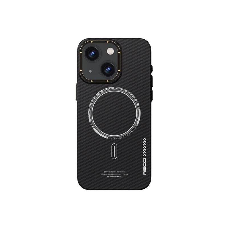 Recci Machinist Serisi iPhone 15 Plus M-safe Şarj Özellikli Magnetik Karbon Kılıf