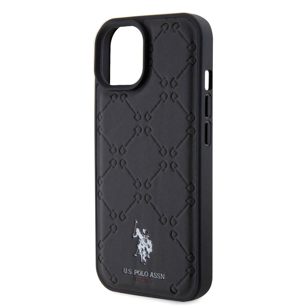 U.S. Polo Assn. iPhone 15 Plus Orjinal Lisanslı HS Desenli Baskı Logolu Suni Deri Kılıf
