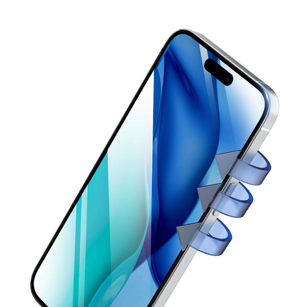 Recci RSP-A22HD iPhone 15 Plus Full Transparan Temperli Cam Ekran Koruyucu