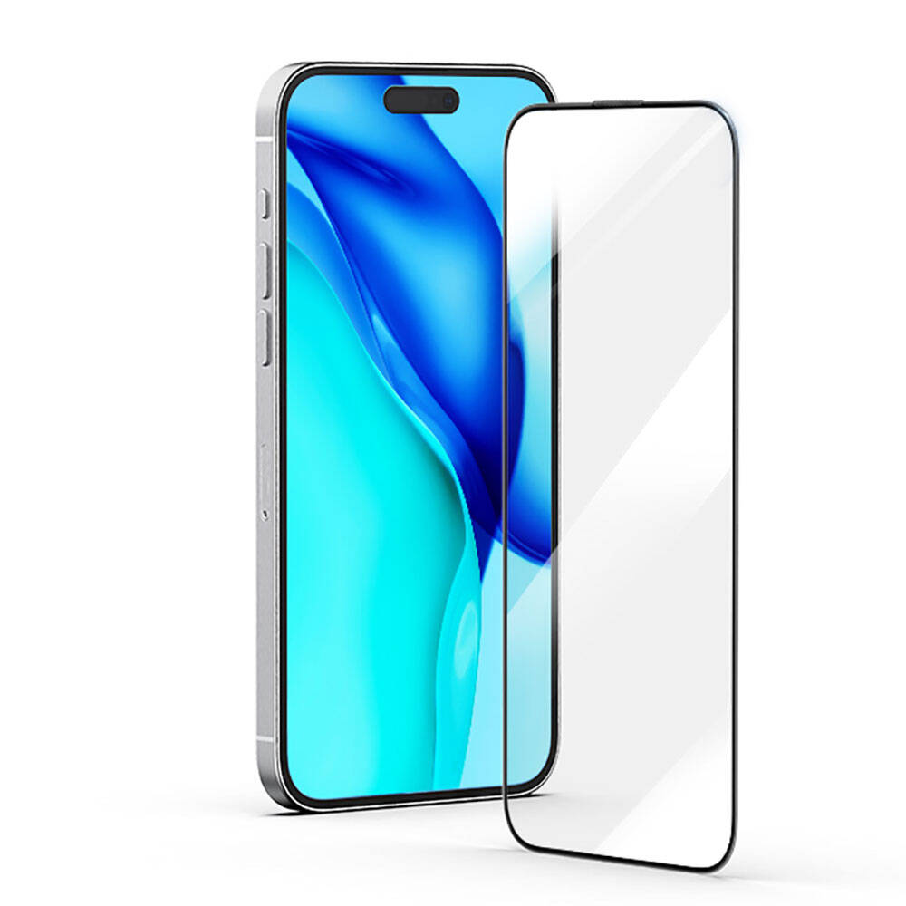 Recci RSP-A22HD iPhone 15 Plus Full Transparan Temperli Cam Ekran Koruyucu