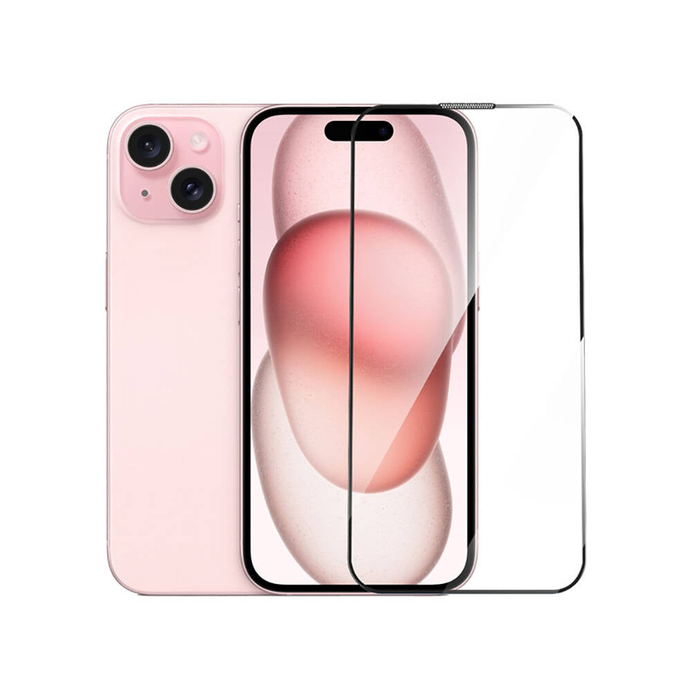 Wiwu GT-014 iPhone 15 Plus Polimer Oleofobik Kaplama Şeffaf Pürüzsüz Temperli Cam Ekran Koruyucu 25'li Paket