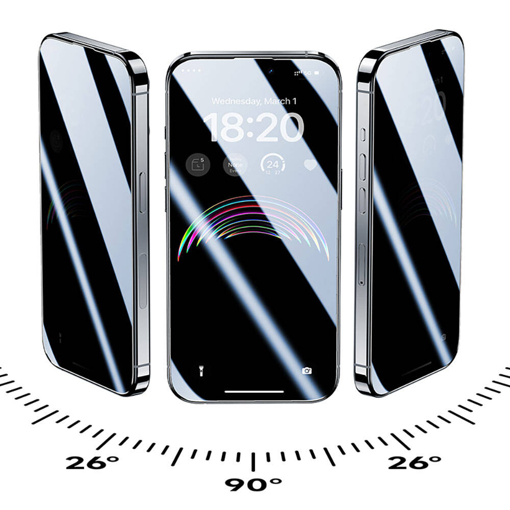Benks V Pro iPhone 15 Pro Ultra Shield Privacy 0.3mm Ekran Koruyucu + Kolay Uygulama Aparatlı