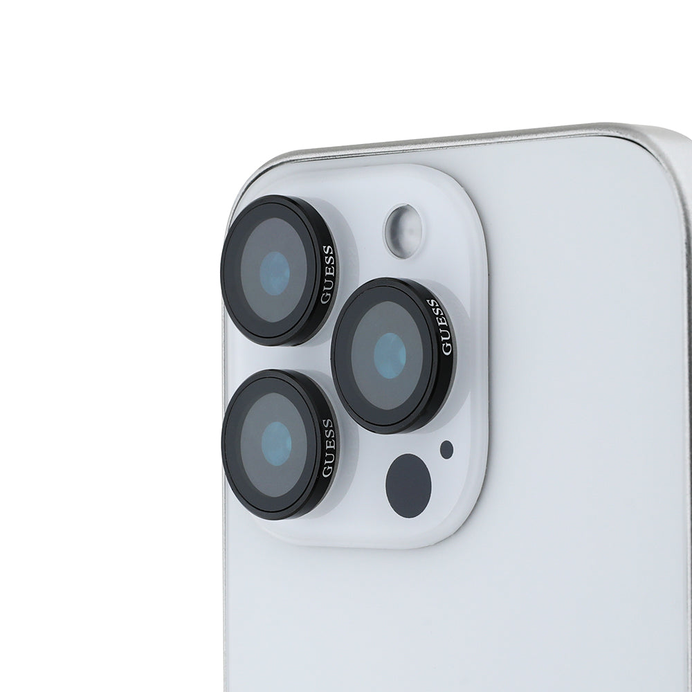 Guess iPhone 15 Pro Orjinal Lisanslı Metal Kamera Lens Koruyucu