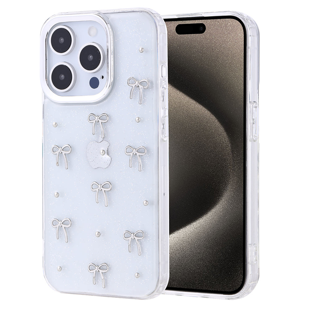 Cepax iPhone 15 Pro Airbag Tasarımlı Simli Şeffaf Kutup Kılıf