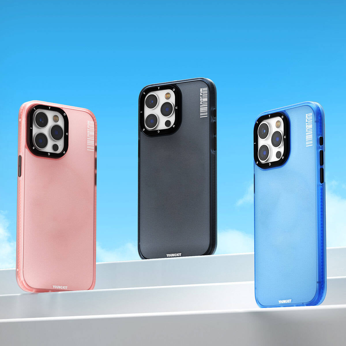 Youngkit Colored Sand Serisi iPhone 15 Pro Buzlu Mat Tasarım Telefon Kılıfı