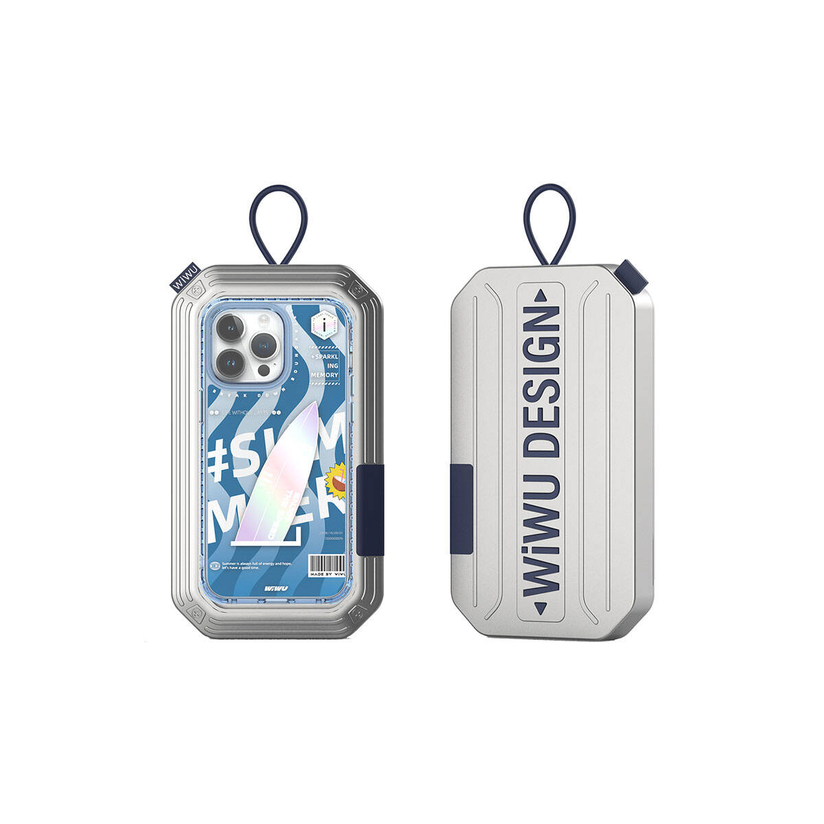 Wiwu Summer Serisi iPhone 15 Pro Çift Katman Desenli Telefon Kılıfı