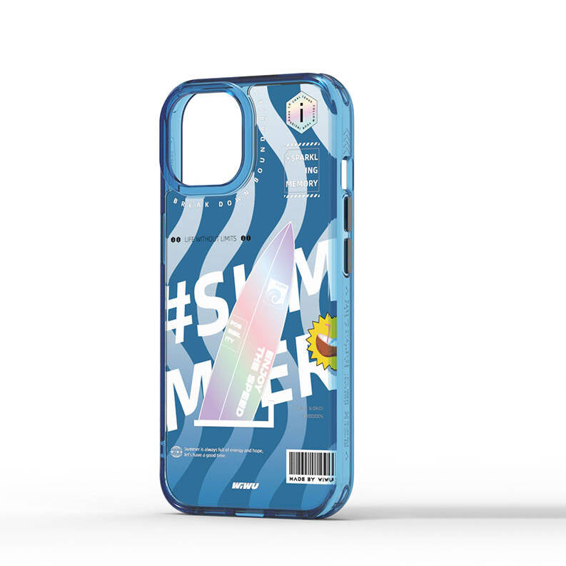 Wiwu Summer Serisi iPhone 15 Pro Çift Katman Desenli Telefon Kılıfı