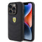 Ferrari iPhone 15 Pro Orjinal Lisanslı Deri Dikişli Arka Yüzey Metal Logo Tasarımlı Kılıf