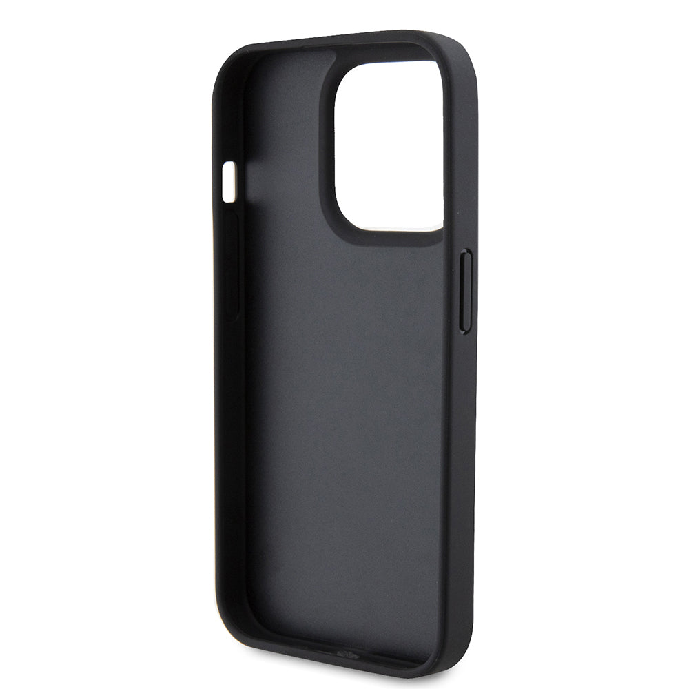 Ferrari iPhone 15 Pro Orjinal Lisanslı Deri Dikişli Arka Yüzey Metal Logo Tasarımlı Kılıf