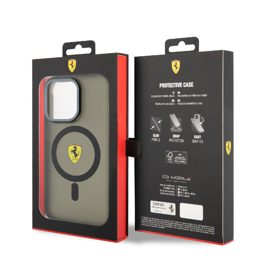 Ferrari iPhone 15 Pro Orjinal Lisanslı M-safe Şarj Özellikli Kontrast Bumper Kılıf