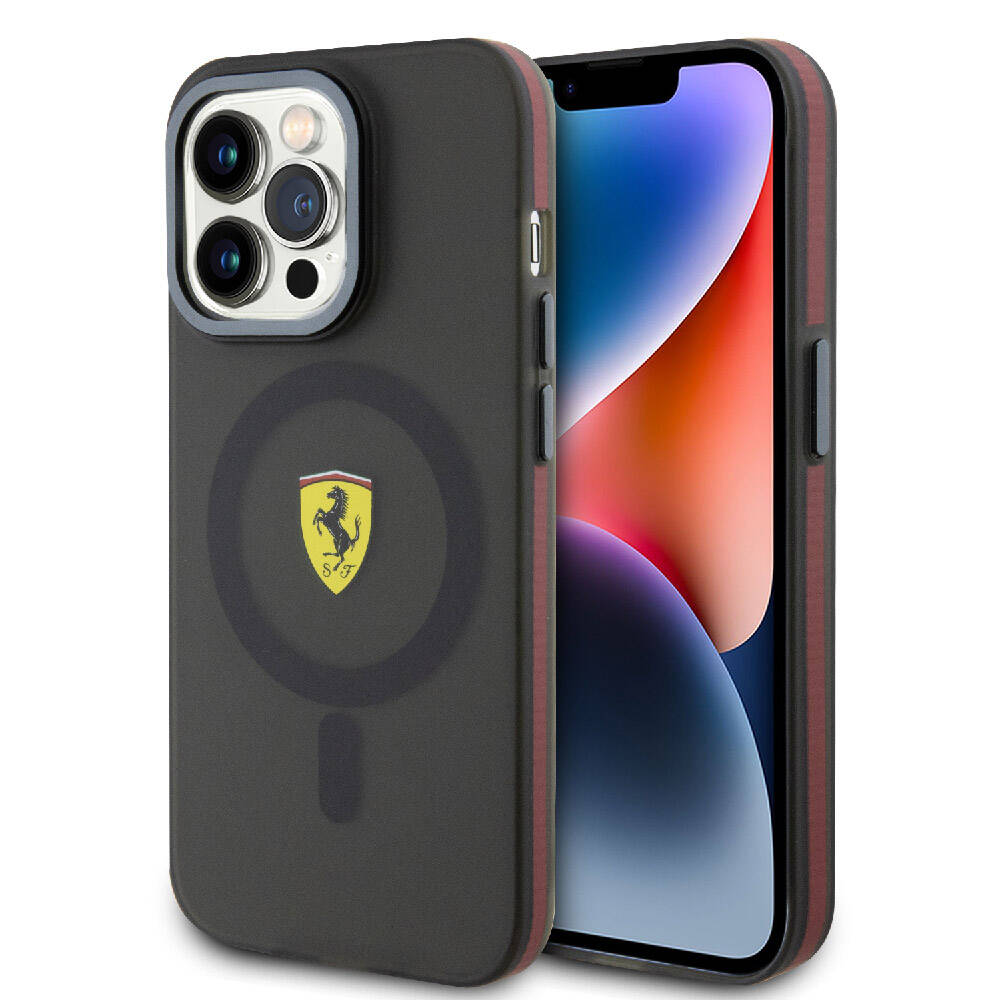 Ferrari iPhone 15 Pro Orjinal Lisanslı M-safe Şarj Özellikli Kontrast Bumper Kılıf