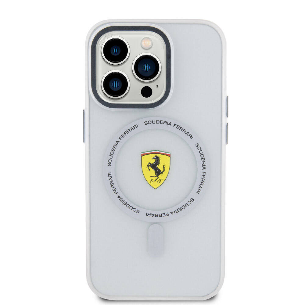 Ferrari iPhone 15 Pro Orjinal Lisanslı M-safe Şarj Özellikli Kontrast Bumper SF Ring Kılıf
