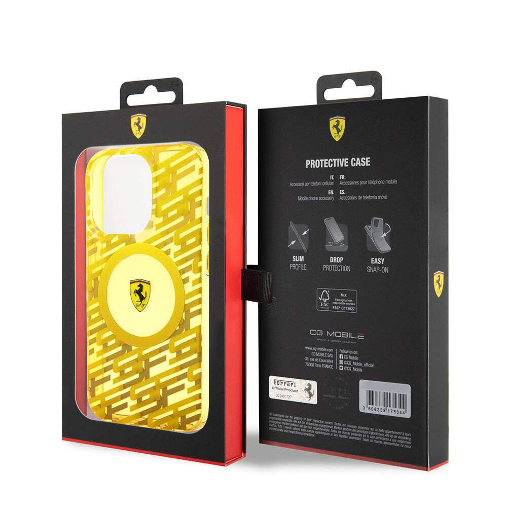 Ferrari iPhone 15 Pro Orjinal Lisanslı M-safe Şarj Özellikli Multi SF Kılıf