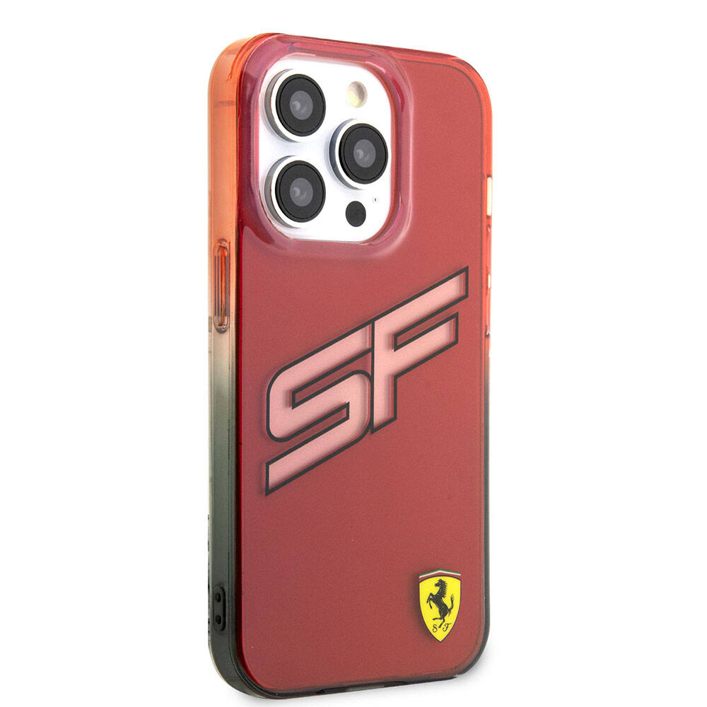 Ferrari iPhone 15 Pro Orjinal Lisanslı Transparan SF Yazılı Kenarları Renk Geçişli Kılıf