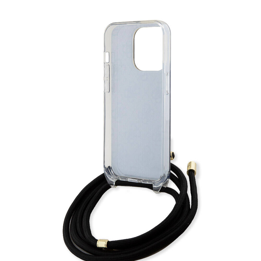 Guess iPhone 15 Pro Orjinal Lisanslı Çapraz Kordon 4G Desenli Kılıf