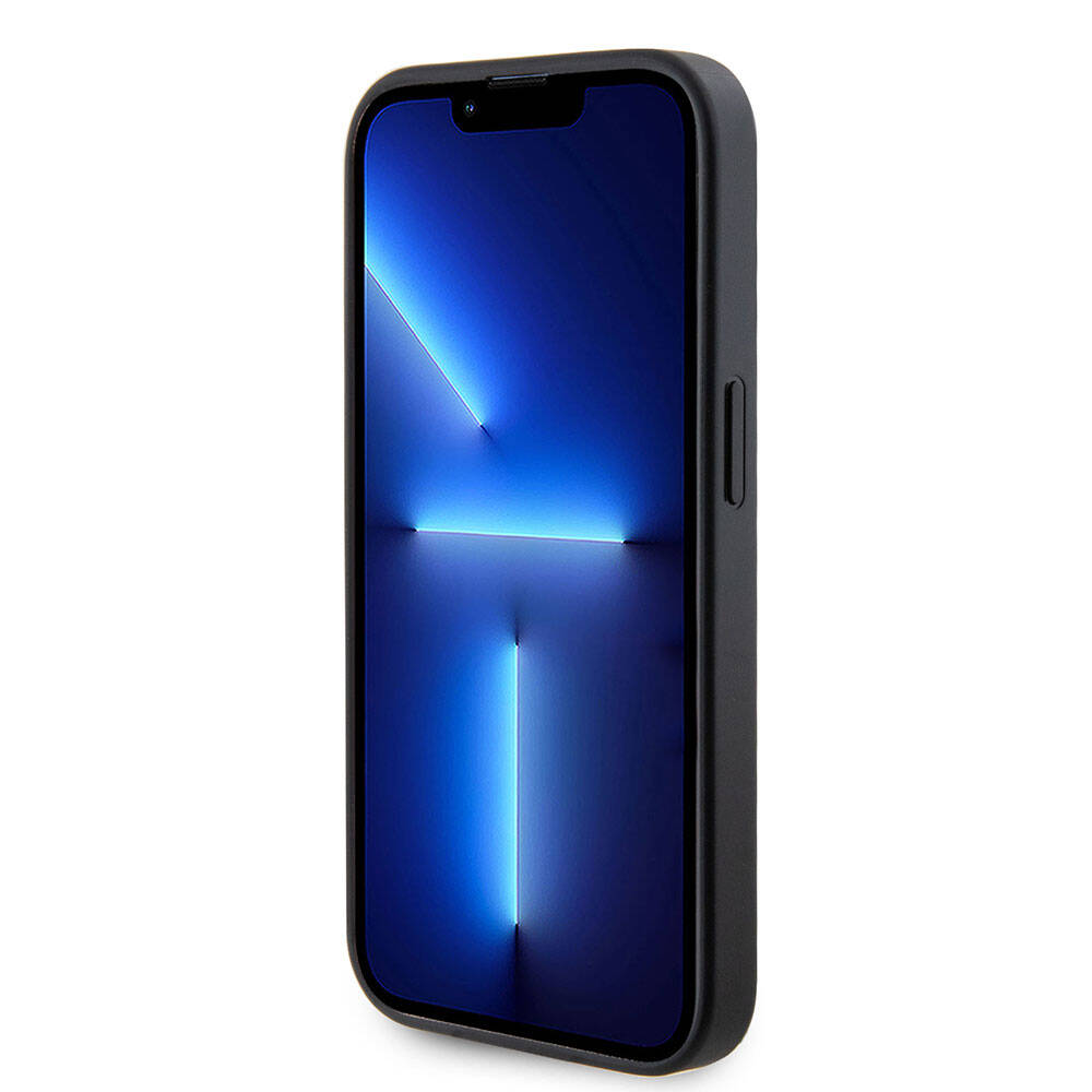 Guess iPhone 15 Pro Orjinal Lisanslı Deri 4G Metal Logo Strass Telefon Kılıfı