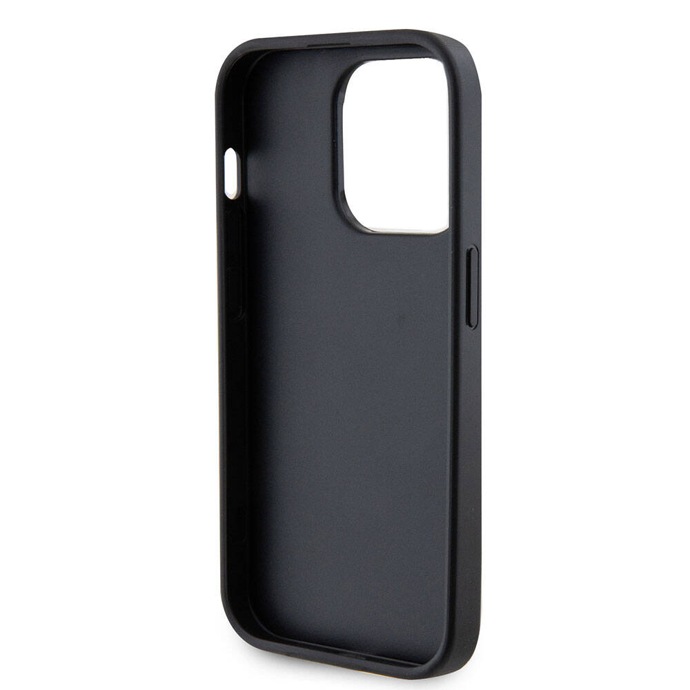 Guess iPhone 15 Pro Orjinal Lisanslı Deri 4G Metal Logo Strass Telefon Kılıfı