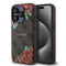 Guess iPhone 15 Pro Orjinal Lisanslı M-safe Şarj Özellikli Gül Baskılı 4G Desenli Yazı Logolu Kılıf