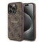 Guess iPhone 15 Pro Orjinal Lisanslı M-safe Şarj Özellikli PU Halkalı 4G Desenli Yazı Logolu Kılıf