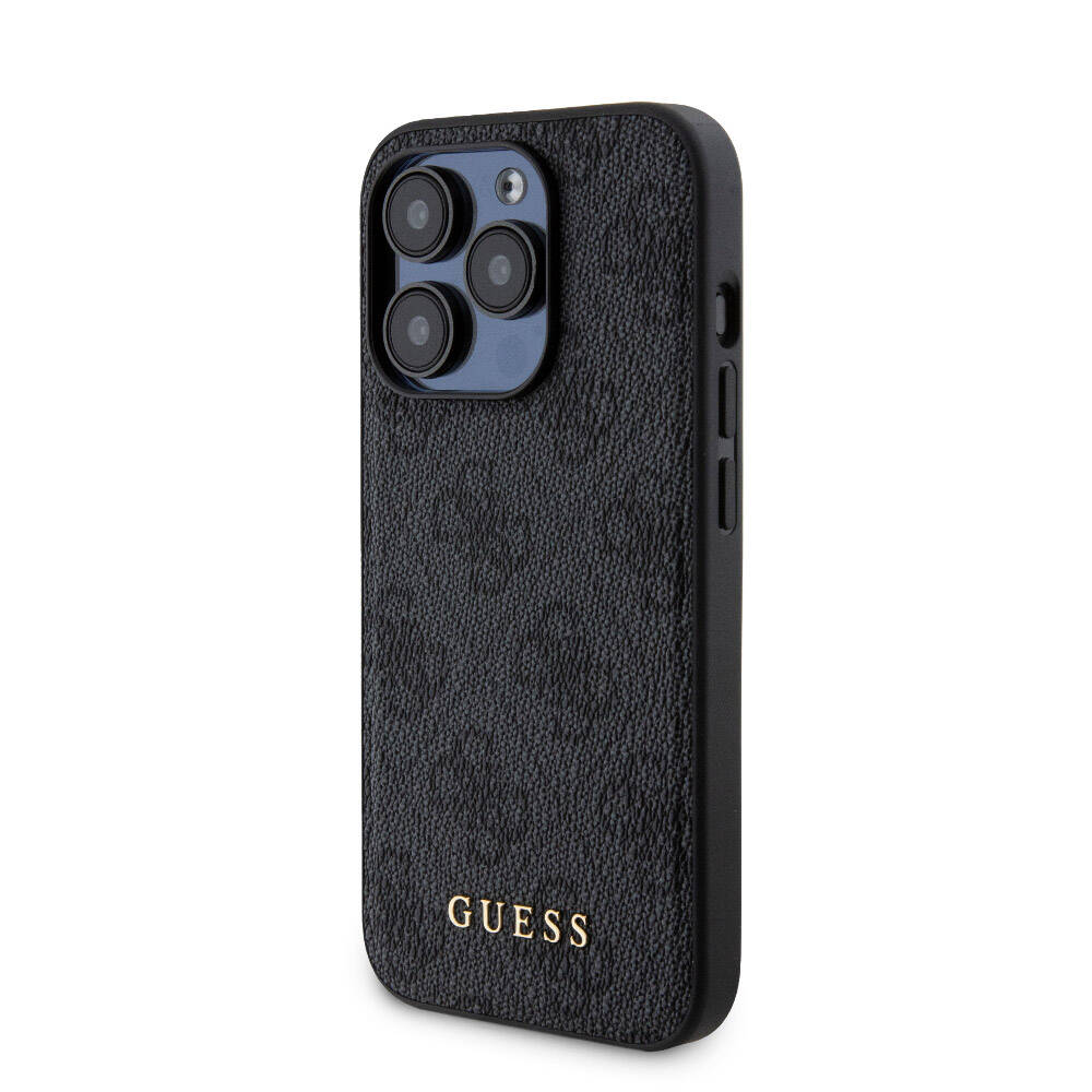 Guess iPhone 15 Pro Orjinal Lisanslı Magsafe Şarj Özellikli Yazı Logolu 4G Desenli Telefon Kılıfı + Powerbank 5000mAh 2in1 Set