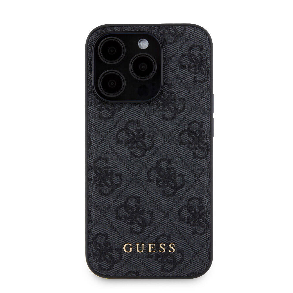 Guess iPhone 15 Pro Orjinal Lisanslı Magsafe Şarj Özellikli Yazı Logolu 4G Desenli Telefon Kılıfı + Powerbank 5000mAh 2in1 Set