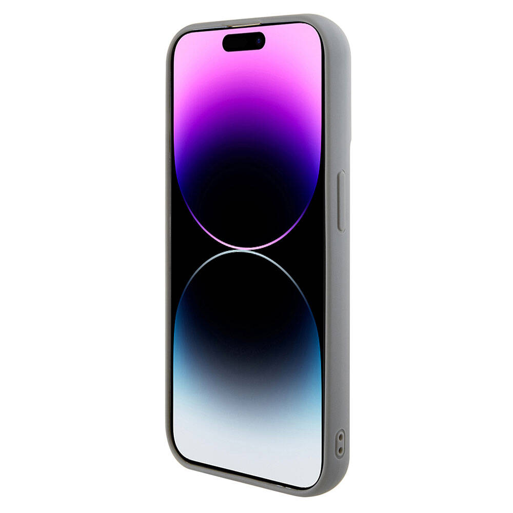 Guess iPhone 15 Pro Orjinal Lisanslı Pullu Arka Yüzey Metal Yazı Logolu Sequin Script Kılıf