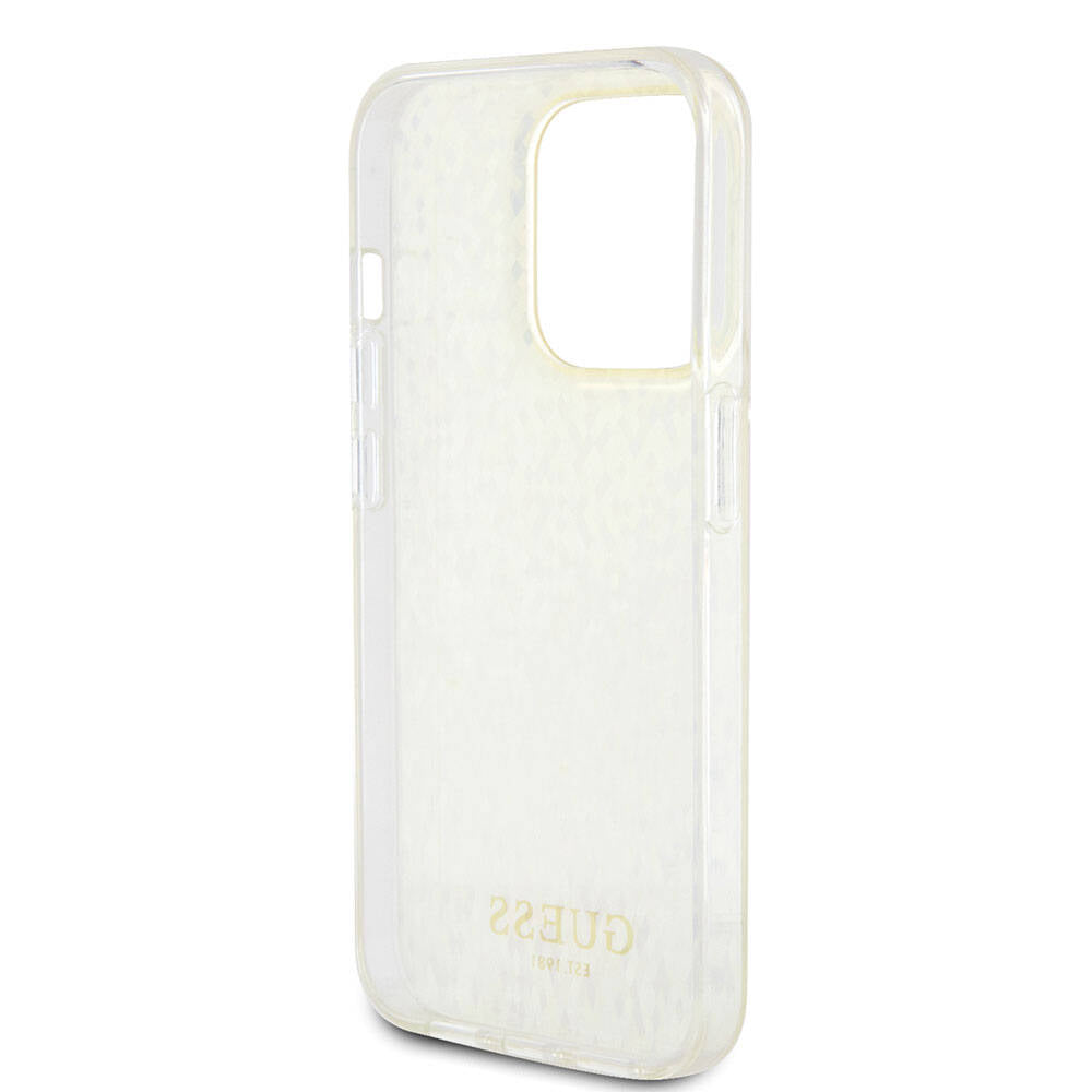 Guess iPhone 15 Pro Orjinal Lisanslı Yazı Logolu Mirror Disco Kılıf