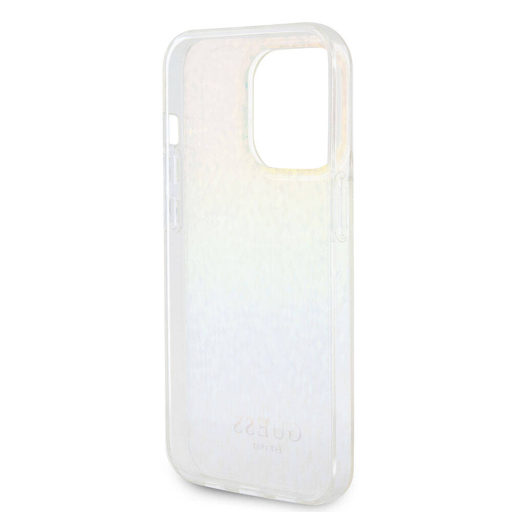 Guess iPhone 15 Pro Orjinal Lisanslı Yazı Logolu Mirror Disco Kılıf