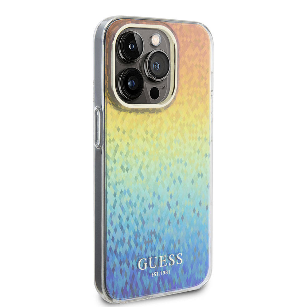 Guess iPhone 15 Pro Orjinal Lisanslı Yazı Logolu Mirror Disco Kılıf