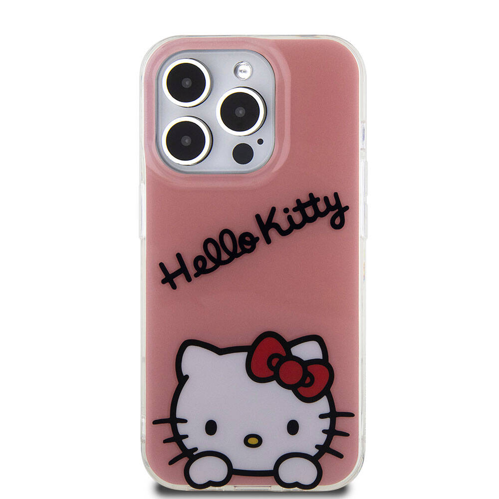 Hello Kitty iPhone 15 Pro Orjinal Lisanslı Askılı Yazı ve İkonik Logolu Daydreaming Kılıf