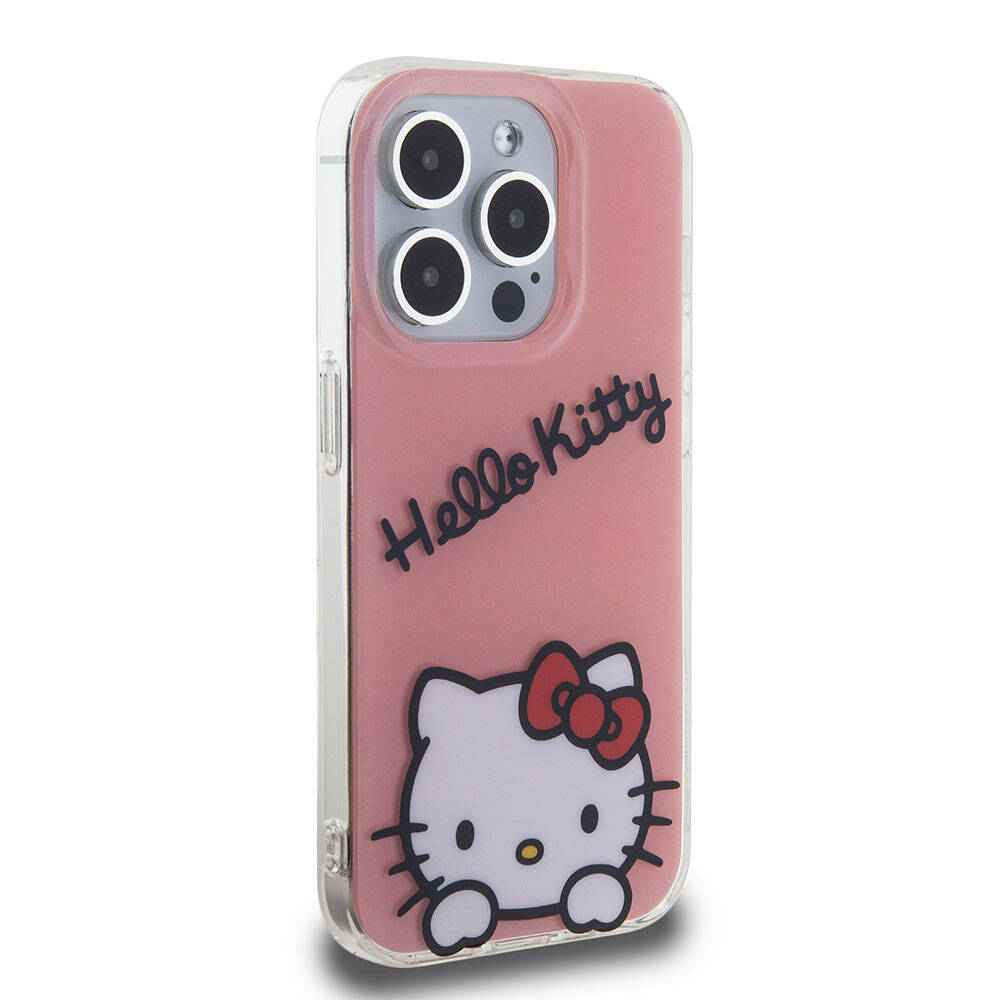 Hello Kitty iPhone 15 Pro Orjinal Lisanslı Askılı Yazı ve İkonik Logolu Daydreaming Kılıf
