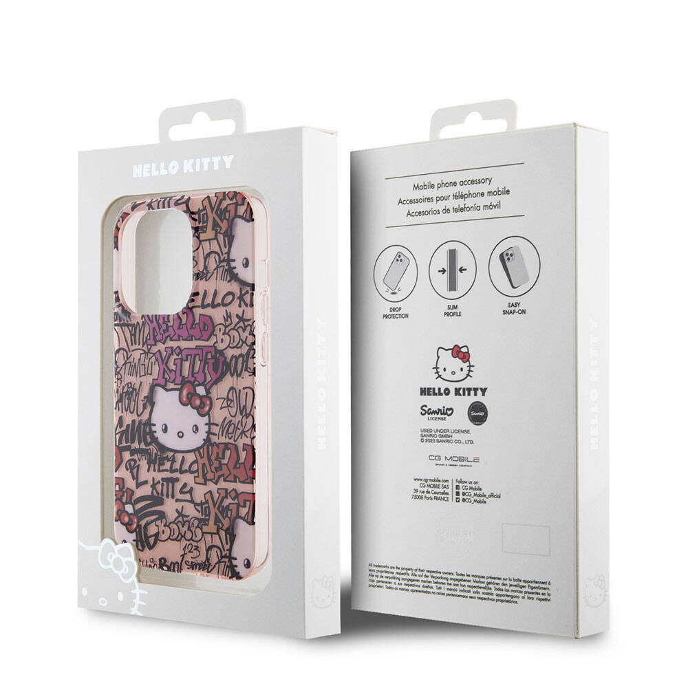 Hello Kitty iPhone 15 Pro Orjinal Lisanslı İkonik Logolu Etiket Graffiti Kılıf