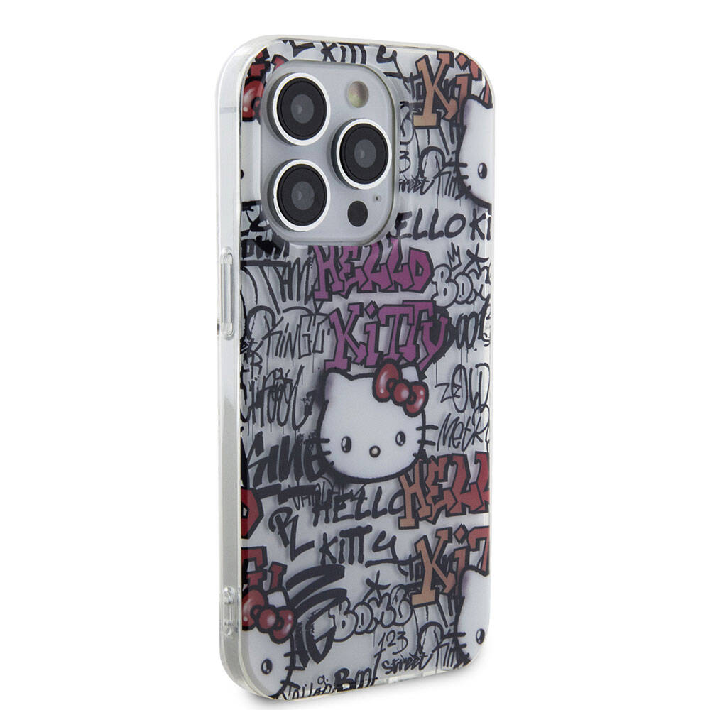Hello Kitty iPhone 15 Pro Orjinal Lisanslı İkonik Logolu Etiket Graffiti Kılıf