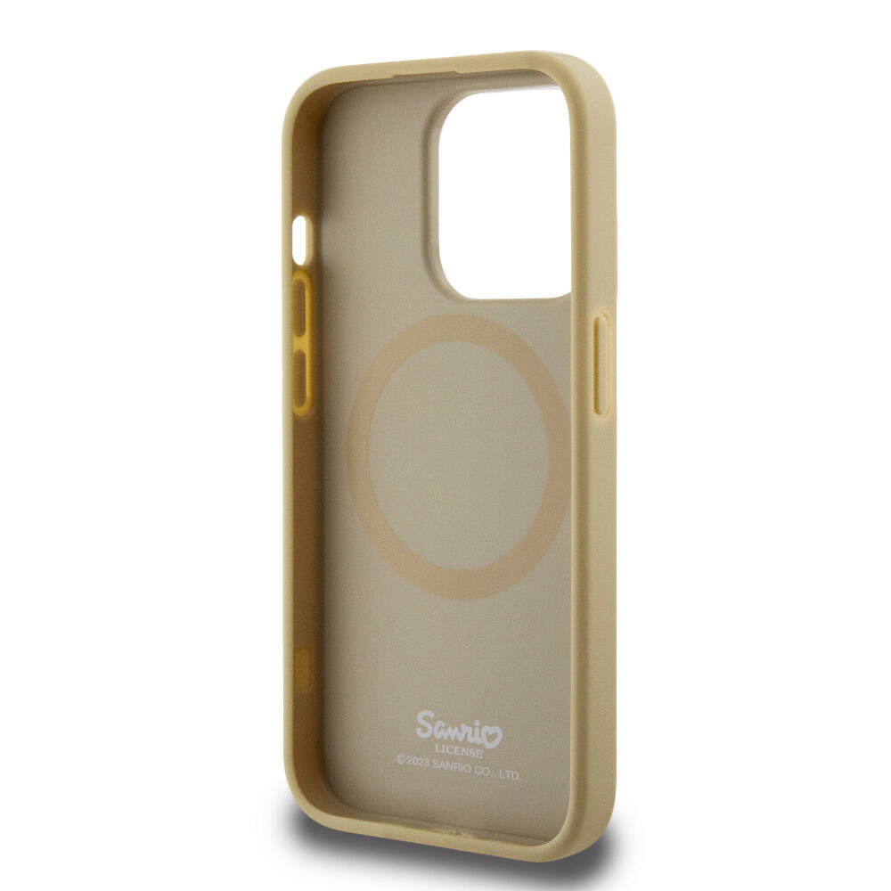 Hello Kitty iPhone 15 Pro Orjinal Lisanslı M-safe Şarj Özellikli Kitty Head Deri Kılıf