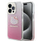 Hello Kitty iPhone 15 Pro Orjinal Lisanslı Yazı ve İkonik Logolu Elektroplating Kaplama Gradyan Kılıf