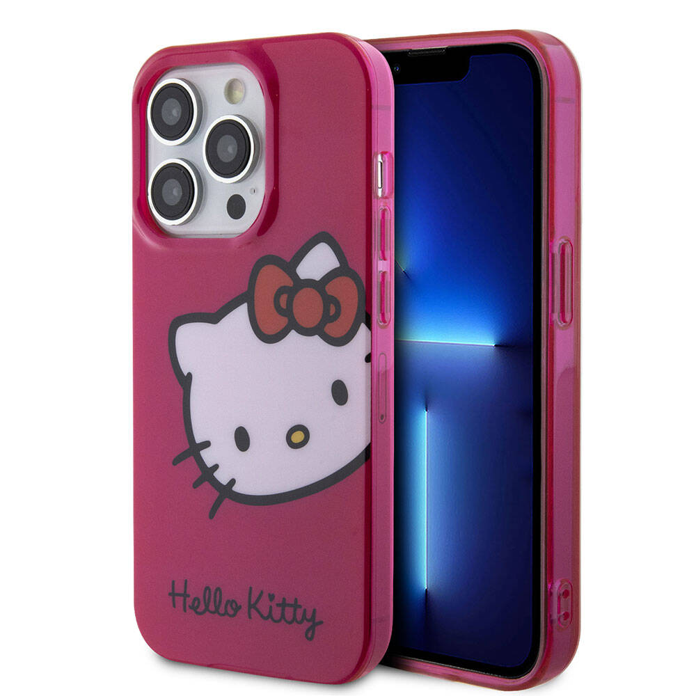 Hello Kitty iPhone 15 Pro Orjinal Lisanslı Yazı ve İkonik Logolu Kitty Head Kılıf