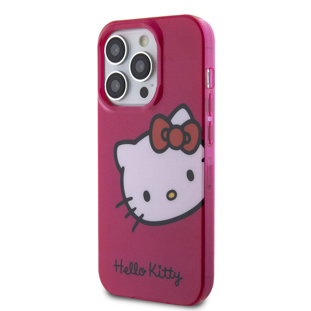 Hello Kitty iPhone 15 Pro Orjinal Lisanslı Yazı ve İkonik Logolu Kitty Head Kılıf