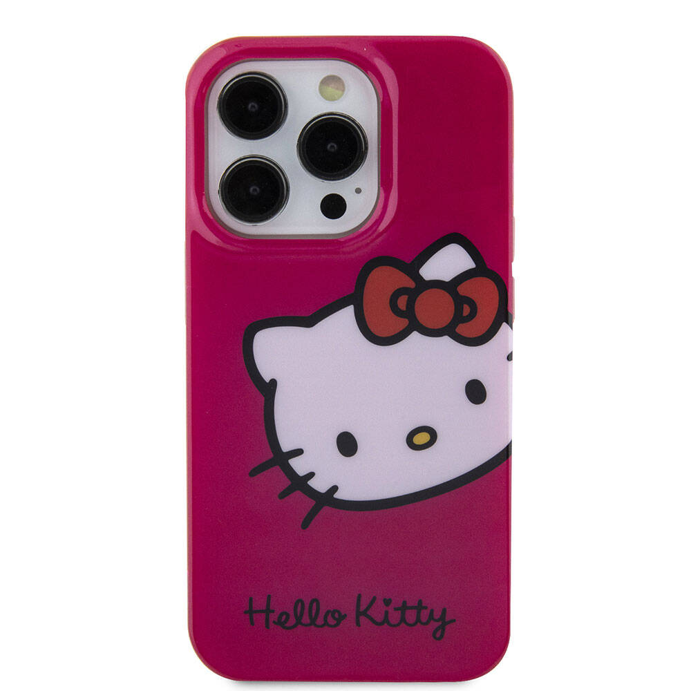 Hello Kitty iPhone 15 Pro Orjinal Lisanslı Yazı ve İkonik Logolu Kitty Head Kılıf