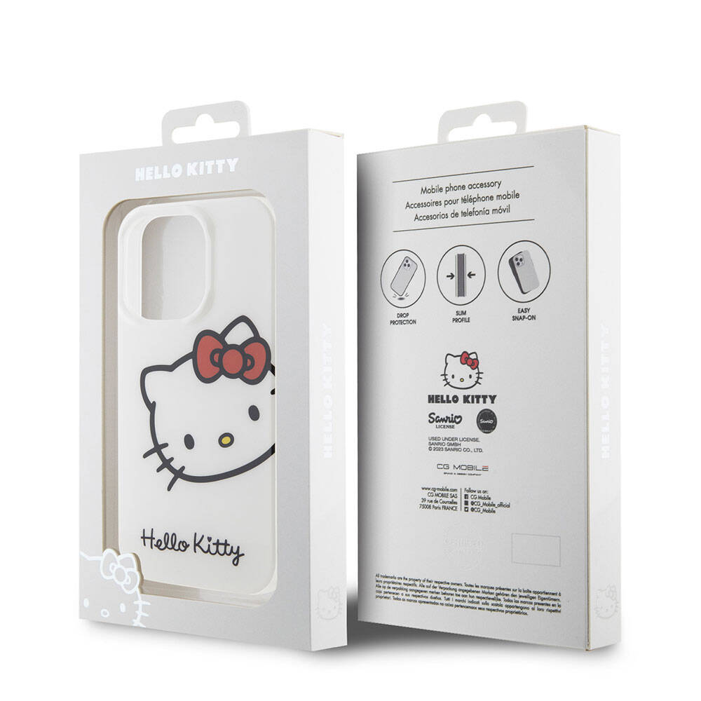Hello Kitty iPhone 15 Pro Orjinal Lisanslı Yazı ve İkonik Logolu Kitty Head Kılıf