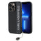 Karl Lagerfeld iPhone 15 Pro Orjinal Lisanslı Anahtarlıklı Taşlı KL Yazılı Saffiano Rhinestones Telefon Kılıfı