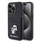 Karl Lagerfeld iPhone 15 Pro Orjinal Lisanslı Metal Logo Kartlıklı Saffiano Telefon Kılıfı