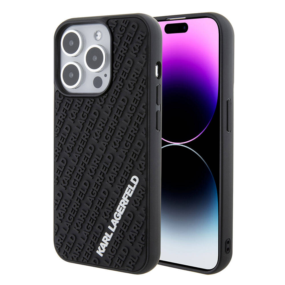 Karl Lagerfeld iPhone 15 Pro Silikon 3D Multi Logo Orjinal Lisanslı Telefon Kılıfı - 1