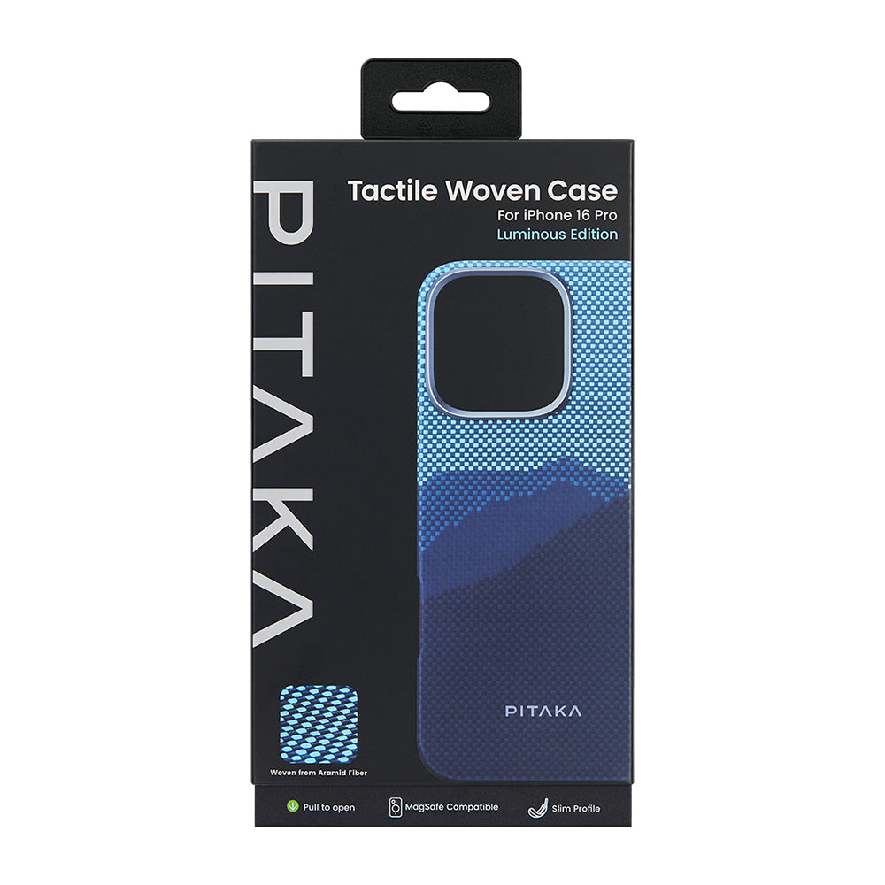 iPhone 15 Pro Kılıf M-safe Şarj Özellikli Lumintex Teknolojili Fosforlu Özellikli Aramid Fiber Pitaka Tactile Woven Starpeak Serisi Over The Horizon Kılıf