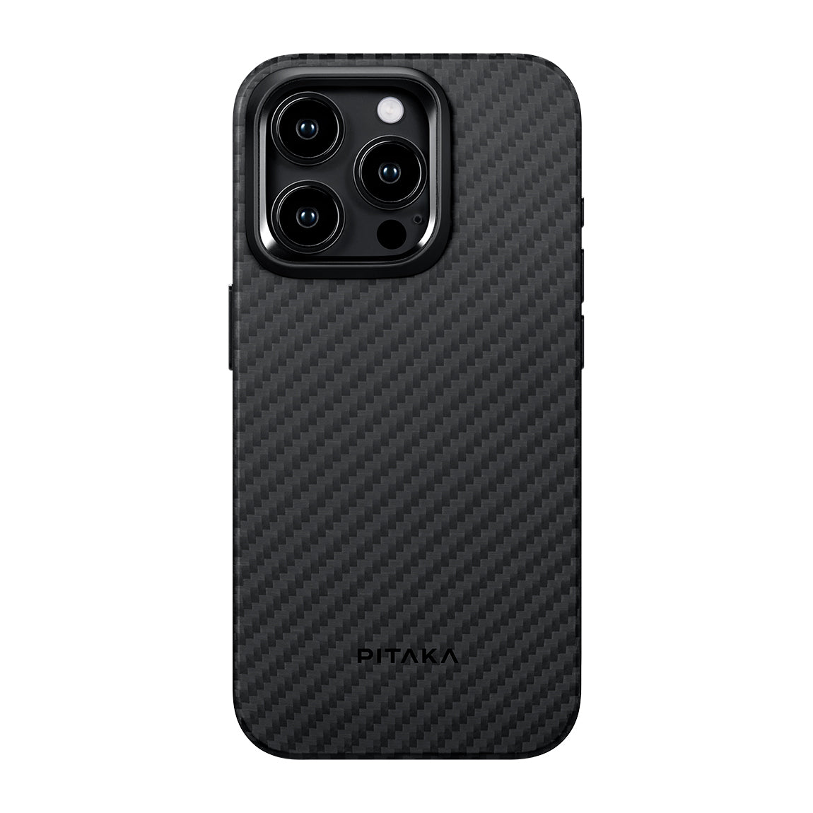 Pitaka Military-Grade Classic Serisi iPhone 15 Pro Kılıf Magsafe 1500D Aramid Fiber Black-Grey Twill Kılıf