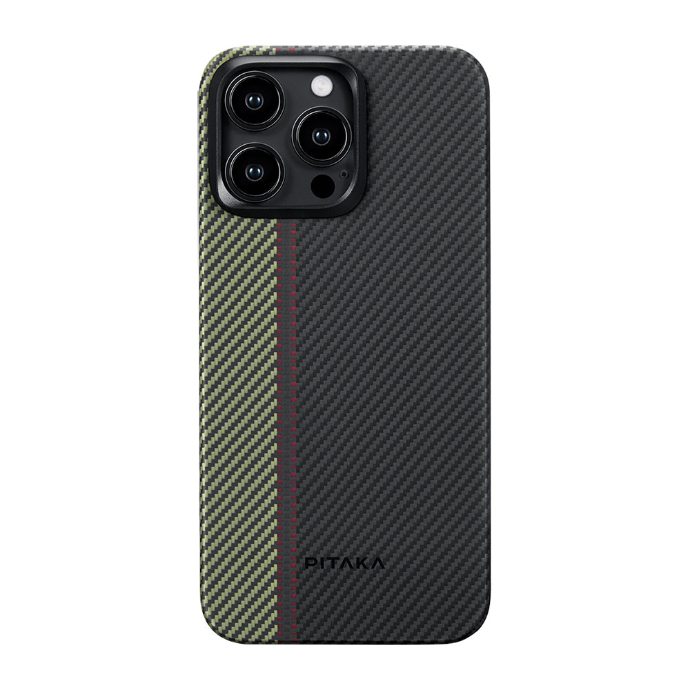 Pitaka Tactile Woven Orchestra Serisi iPhone 15 Pro M-safe Şarj Özellikli 600D Aramid Fiber Overture Kılıf