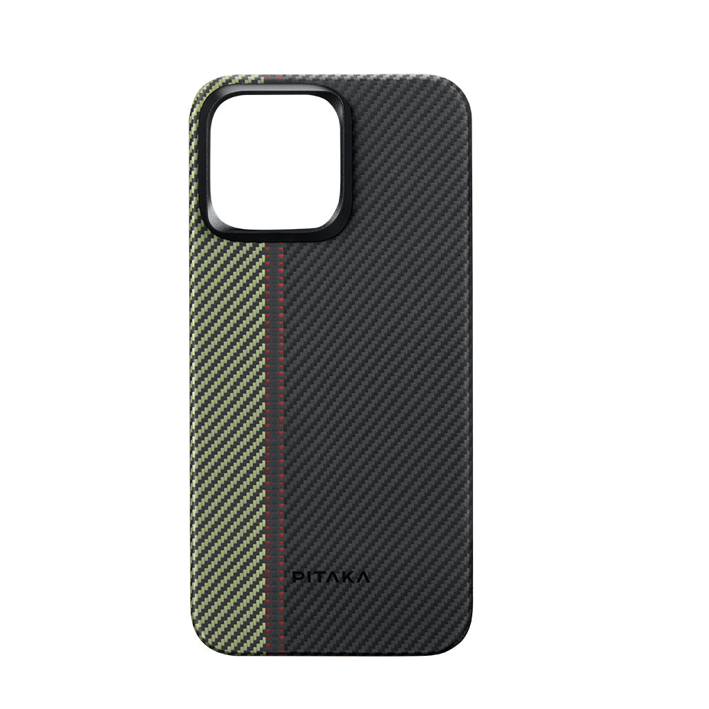 Pitaka Tactile Woven Orchestra Serisi iPhone 15 Pro M-safe Şarj Özellikli 600D Aramid Fiber Overture Kılıf