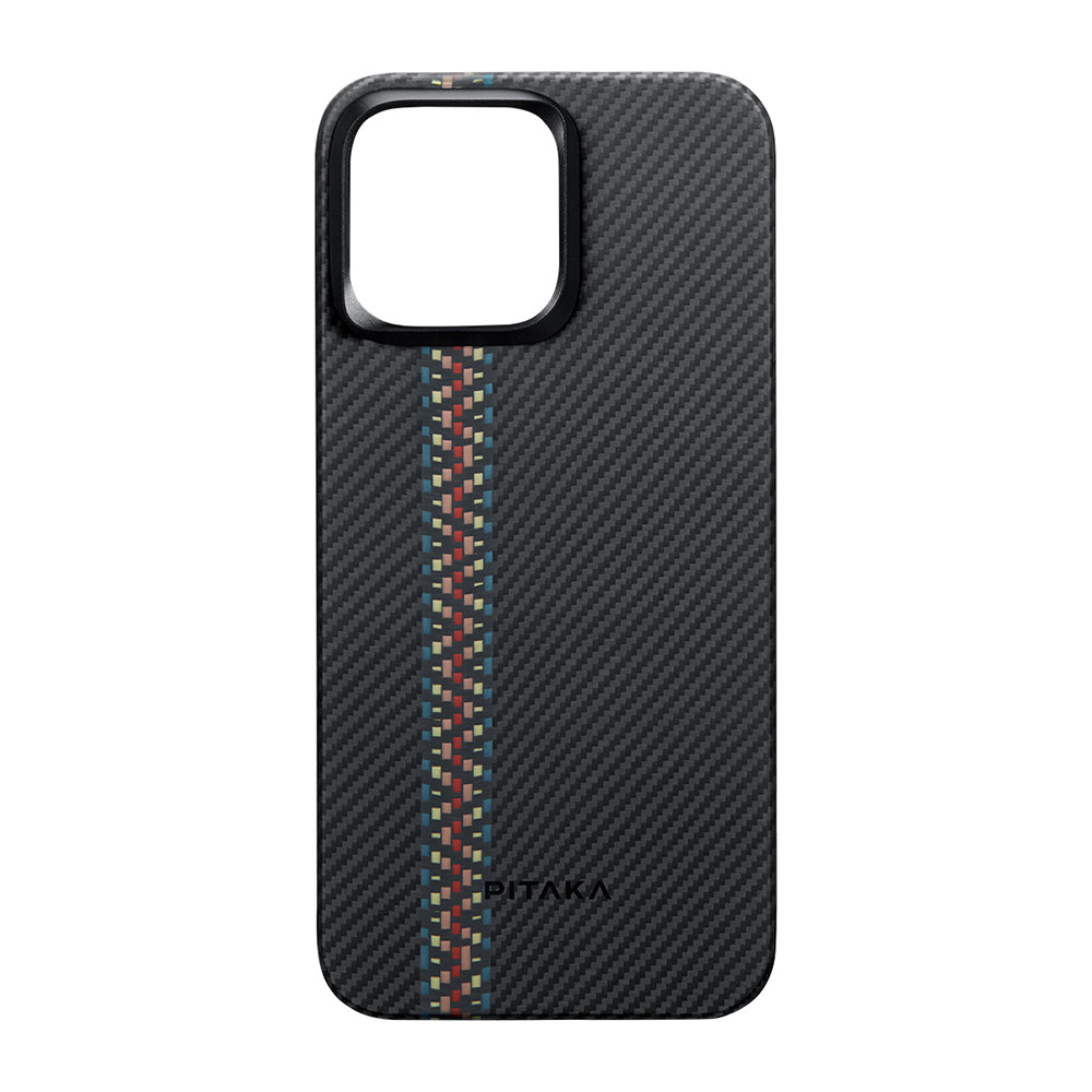 Pitaka Tactile Woven Orchestra Serisi iPhone 15 Pro M-safe Şarj Özellikli 600D Aramid Fiber Rhapsody Kılıf